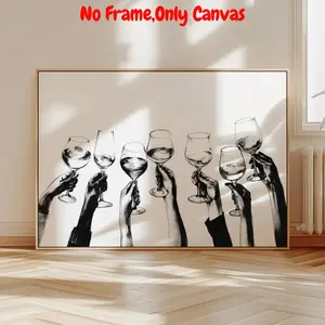 Wine Glass Pattern Unframed Painting, 1 Count Vintage Wall Art, Wall Art Decoration, Wall Decor for Home Living Room Bedroom, Room Decor, Home Decor, Ornaments