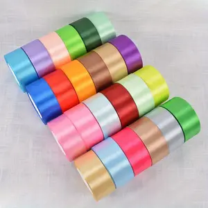 1pc Roll 25 Yards Colored 4cm Satin Ribbon Rose Butterfly Bow Making Ribbon Cake Christmas Holiday Decoration Ribbon 4cm Wide Gift Decoration