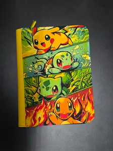 Starters Charmander Pikachu Squirtle Bulbasaur Pokemon Binder 4 Pocket