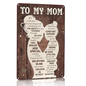 Gifts For Dad From Daughter Wife 12x8inch Metal Tin Sign Novelty Vintage Plaque Decorative Husband Meaningful Christmas Anniversary Birthday Father's Day Presents Daddy Stepfather