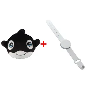 MagniPals Sunny Splash the orca Magnetic Plush Toy with White Magnetic Wristband Starter Kit - Customizable, Wearable 2.5” Collectible for Kids and Plush Collectors, Ultimate Plush - Fidget Toy Combo