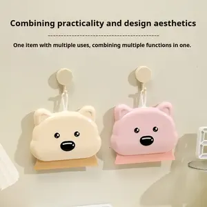 Cartoon Puppy Five-In-One Squeegee, Bathroom Sink Glass Cleaner, Soap Dispenser Surface Brush, Efficient Cleaning Tool