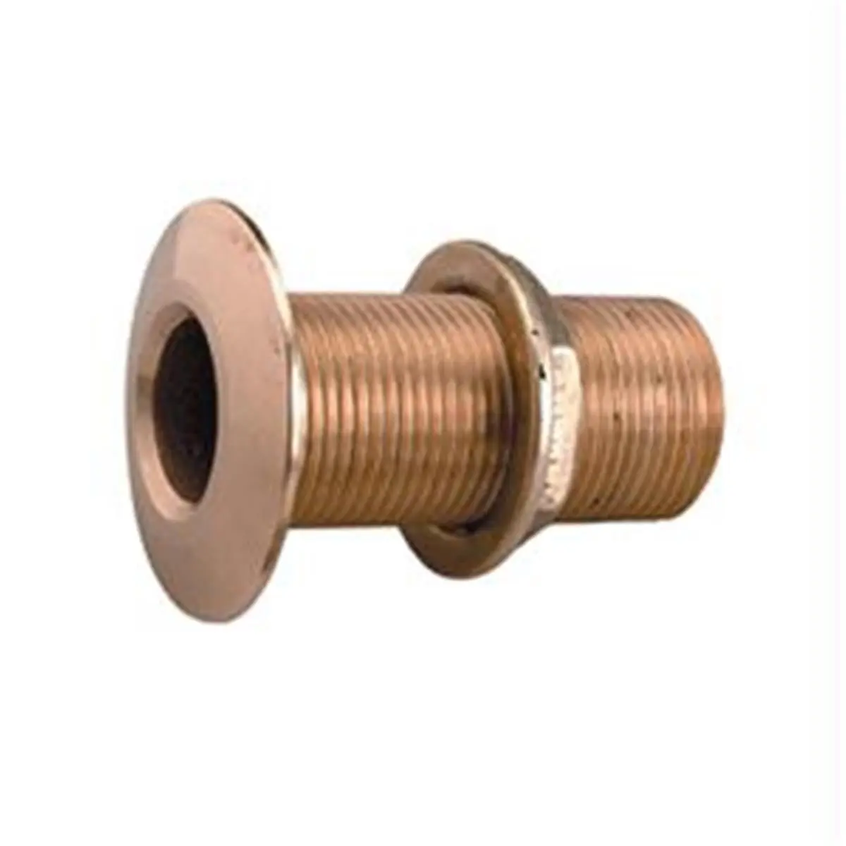 Perko 2-Inch Bronze Thru-Hull Fitting with Pipe Thread, Made in the USA, Featuring Pass-Through Hollow, Threaded, Flange Size, and Groove Pipe Fittings, Pass-Through Hollow Pipe Fittings, Threaded Pipe Fitting Pipe Fittings