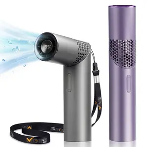 Portable Handheld Fan Rechargeable, 199-Speed Adjustable Handheld & Neck Fan with LED Display, 3000mAh USB-C Mini Personal Travel Fan for Women Office Outdoor