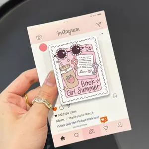 Book Girl Summer Phone Grip, Trendy Bookish Stamp Griptok, Aesthetic Reader Postmark Accessory, Unique Gift for Hardcore Readers, Design Style