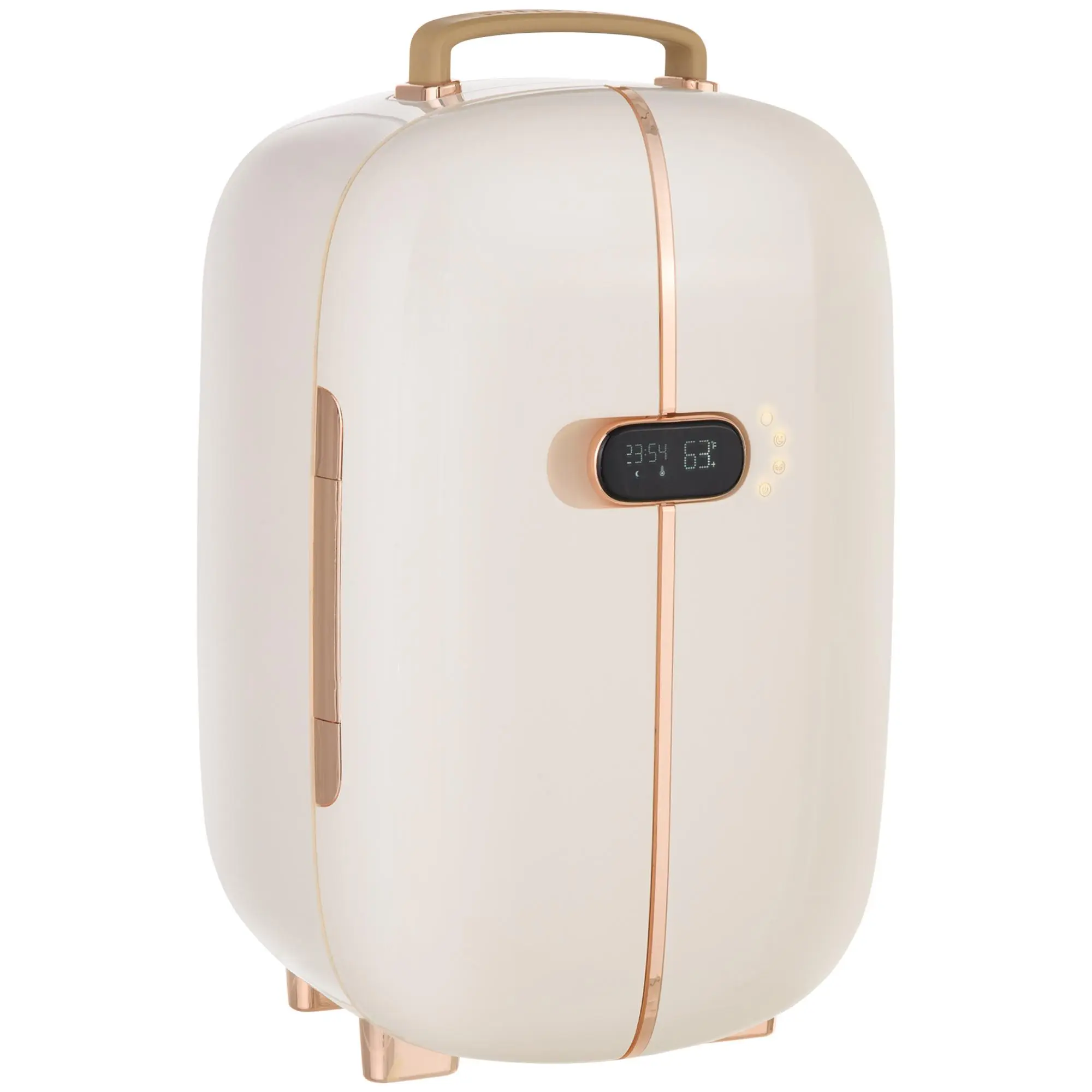 HOMCOM Portable Skincare Fridge with LED Display, 12L Mini Fridge for Beauty, Makeup and Cosmetics, Small Refrigerator Cooler for Bedroom, Home Office, Desktop, Pink