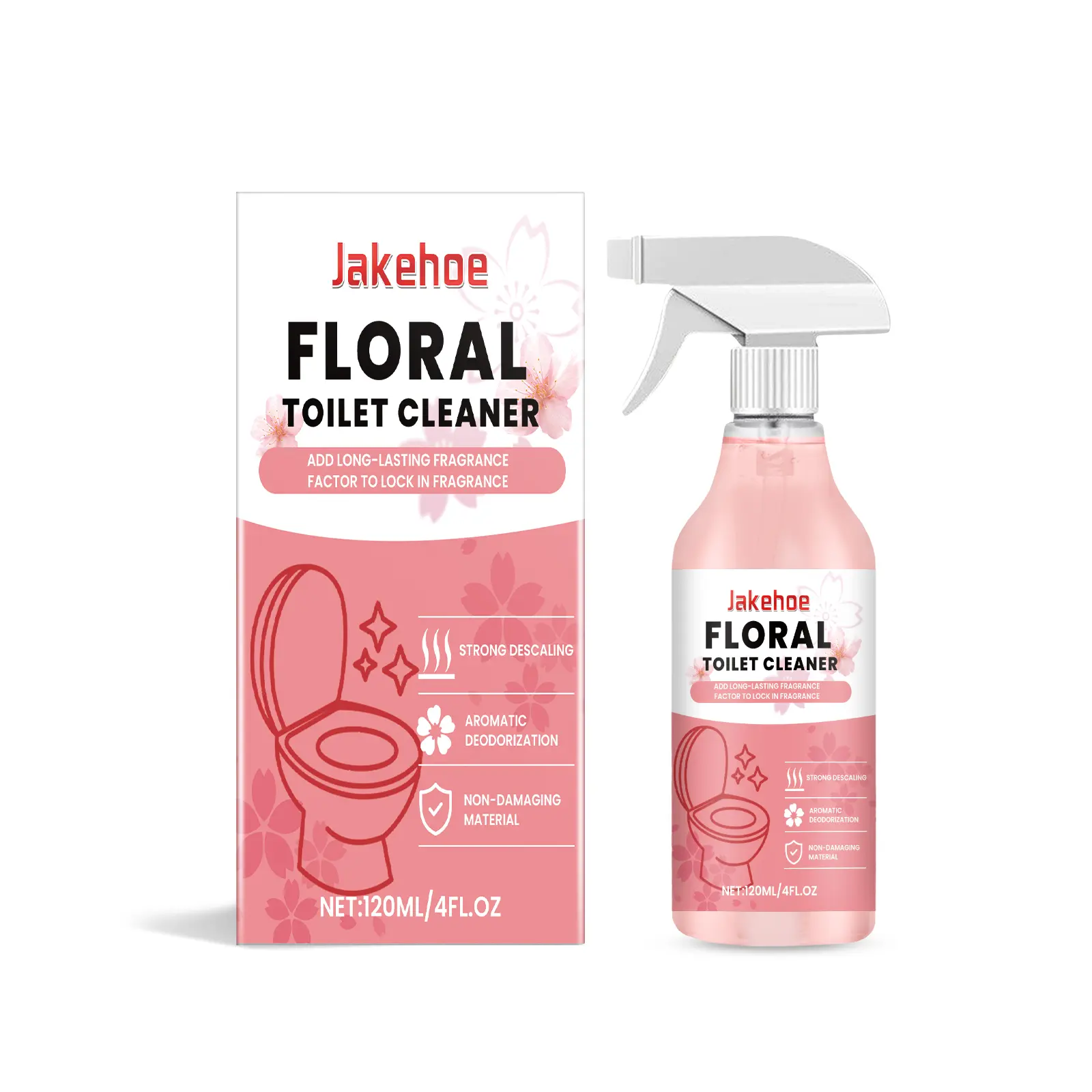 Floral Toilet Cleaner Spray — Fresh Scent Toilet Bowl Cleaner for Stains & Odors, Long-Lasting Aroma, Easy Spray & Scrub, 120ML