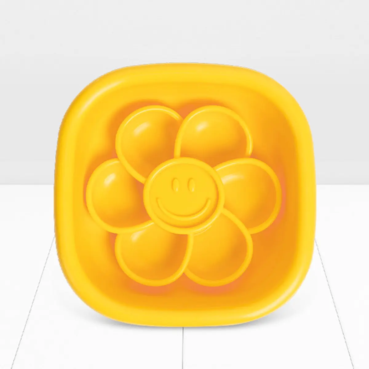 PETHROOM Korean Pet Silicone Slow Feeder Bowl - Flower Design Anti-Choke Pet Bowl for Yogurt & Treats | Wiggle Wiggle Collaboration