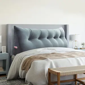Large Headboard Pillow Wedge Bed Rest Reading Pillow Daybed Pillows Triangular Headboard Wedge Pillows Bolster Gap Filler Triangle  Cushion Long Wedge Pillow  Light Gray