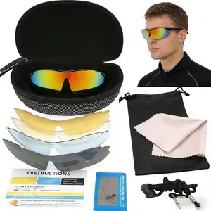 Premium Quality Interchangeable Lens Sports Sunglasses Shatterproof UV400 Durable Frame for Outdoor Activities 5 Lenses Set Unisex Design Lightweight Polarized Protection with Accessories