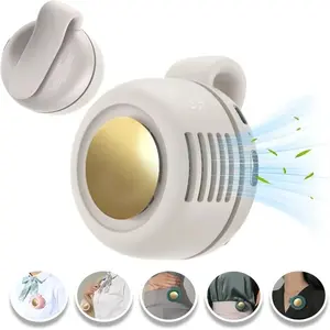 Portable Silent Bladeless Mini Fan Clip On Fan For Shirt Waist Adjustable 3 speed Rechargeable Adults Summer Travel Gifts Wearable Fan