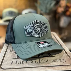 Lady Liberty - Patriotic - Carbon Fiber leatherette Richardson hat 112