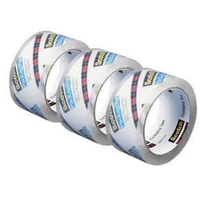212 MAIN Heavy Duty Shipping Packaging Tape - 48 mm x 50 m, Clear, Split Resistant, Synthetic Rubber Adhesive, 3-Pack