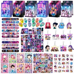 Kpop Girls Party Favors,Kpop Girls PartyFavors Set- Kpop Girls Party Stickers SlapBracelets Keychains etc Kpop Girls ThemedParty Favors for Kpop Girls Birthday PartyDecorations Supplies