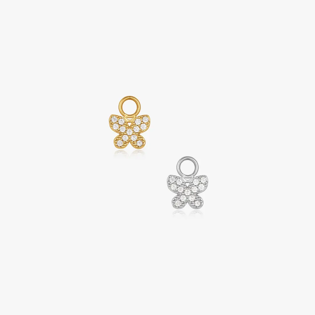 Flutter Pave Hoop Charm (Single)