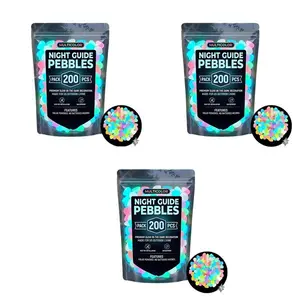 600-Piece Mixed Color Resin Glow-in-the-Dark DIY Garden Stones, Colored Night Guide Pebbles for Outdoor Pathways, Home Improvement Garden Decor