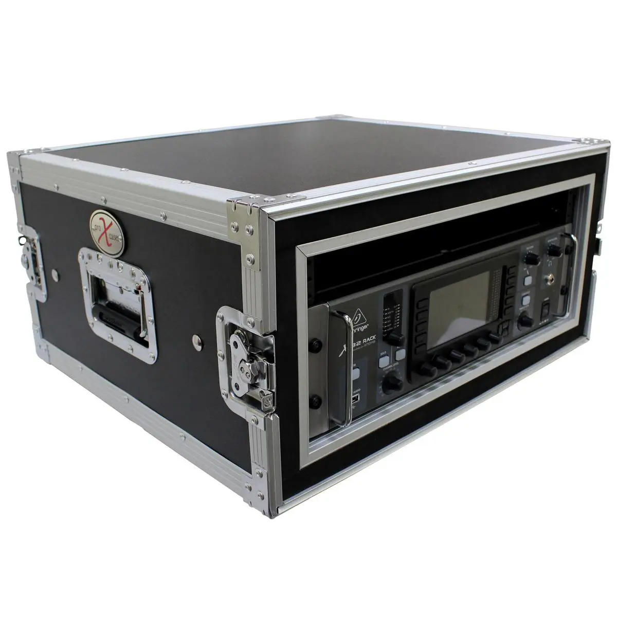 ProX T-4RSP 4U ATA Shockproof Flight Road Case - Durable Audio Equipment Protection for Amplifier Rack Mount Modules, 20" Rail Depth, Space-Saving Design with Rubber Butterfly Accessories