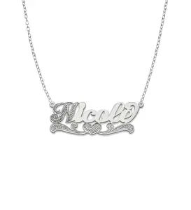 Heart 925 Sterling Silver Nameplate Necklace