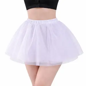 Halloween 5-Layer Adult Tutu Skirt, Halloween Costume, Fluffy Tulle Mini Skirt for Women, Costumes and Cosplay (US, Alpha, Medium, Regular, Short, White)