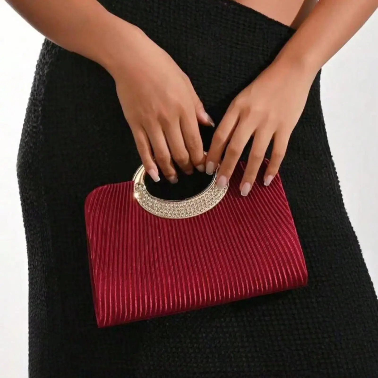 Women's Fashion Sparkling Crystal Rhinestone Evening Shoulder Clutch Bag, Luxury Shiny Rhinestone-Studded Formal Dress Handbag Purse, Crossbody Chain Bag Suitable for Gala, Party, Date, Cocktail, Birthday Party, Wedding, Birthday Gift