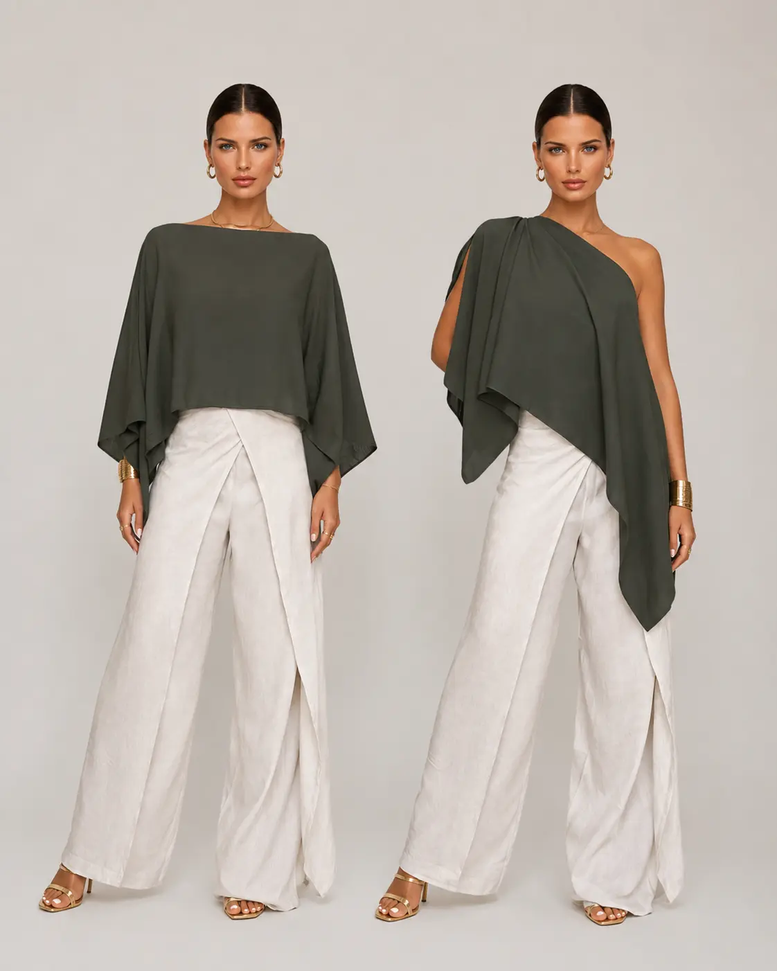 Cape Top - Linen Bandeau Blouse