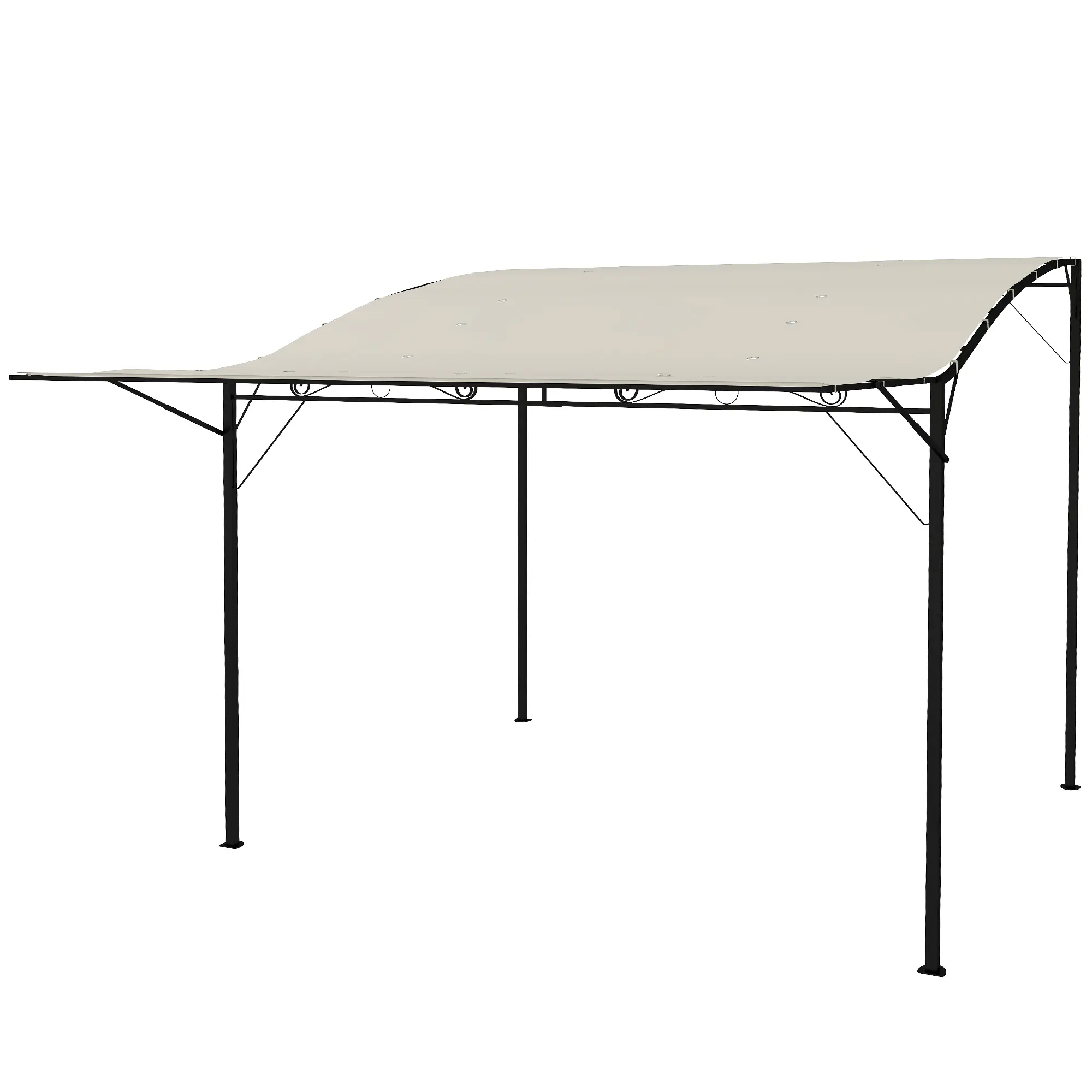 10' x 8' Outdoor Pergola and Patio Gazebo for Garden, Camper, Deck, Doors and Windows, Cream White