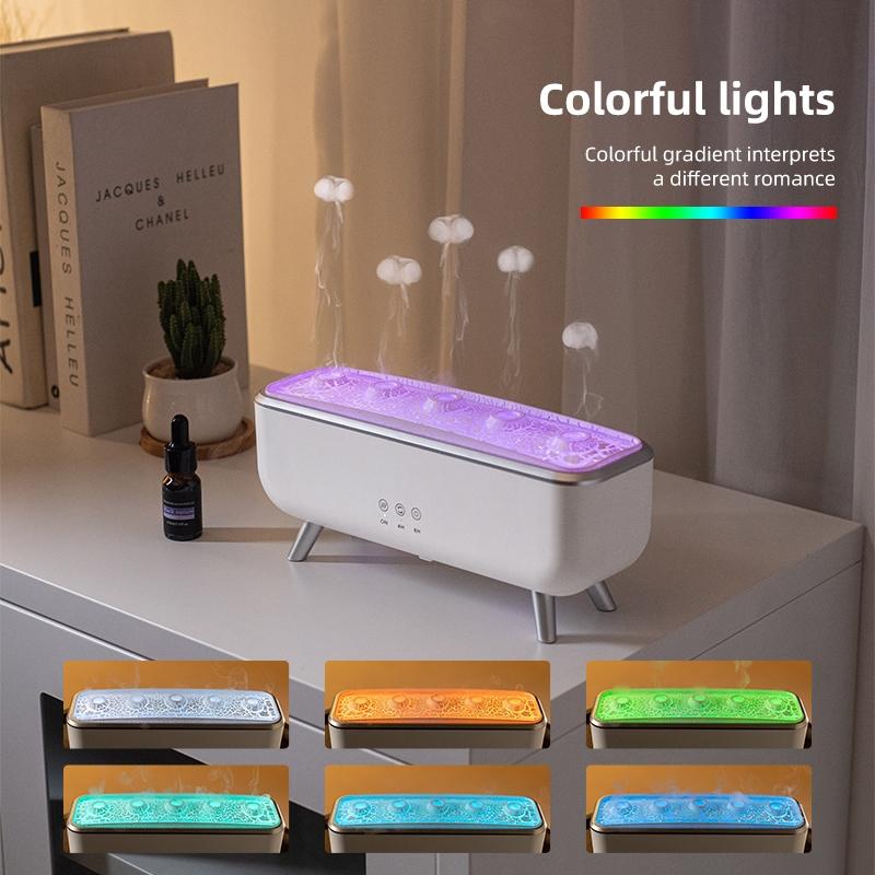 New Seven-Color Jellyfish Sound Scent Diffuser Desktop Humidifier, High Mist Automatic Spray Home Silent Atmosphere, Air Freshener Machine