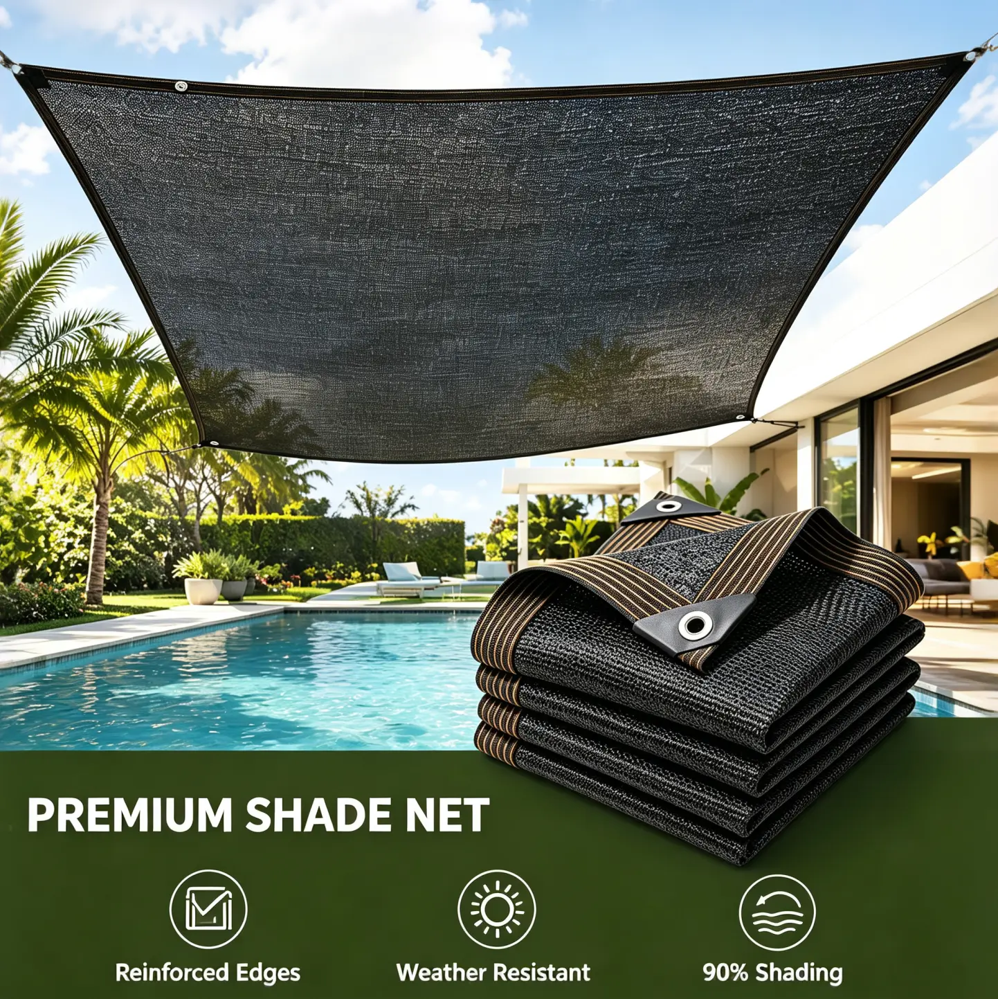 Shade&Beyond 10'x20' Privacy Fence Screen Heavy Duty Mesh Shade Net for Garden Backyard Wall Decor, Black 90% shade Net