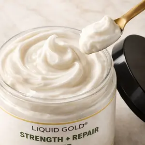 Liquid Gold Strength + Repair Deep Conditioner for Stronger Healthier Hair. Retain Length. Hair Treatment Mask. Repair Damaged Hair