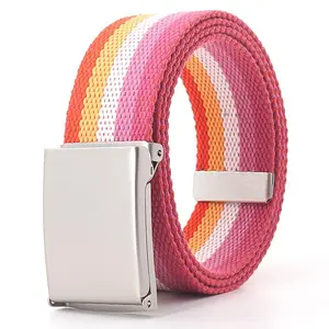 Iron Army buckle colorful belt for teenagers and students, casual versatile canvas jeans manufacturer's waist belt, colorful belt