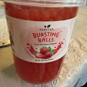 Pomegranate Boba Pearls Popping Bursting Boba, Bubble Tapioca Pearls For Bubble Tea (Pomegranate, 2 LB 1 Pack) Beverage Sweet