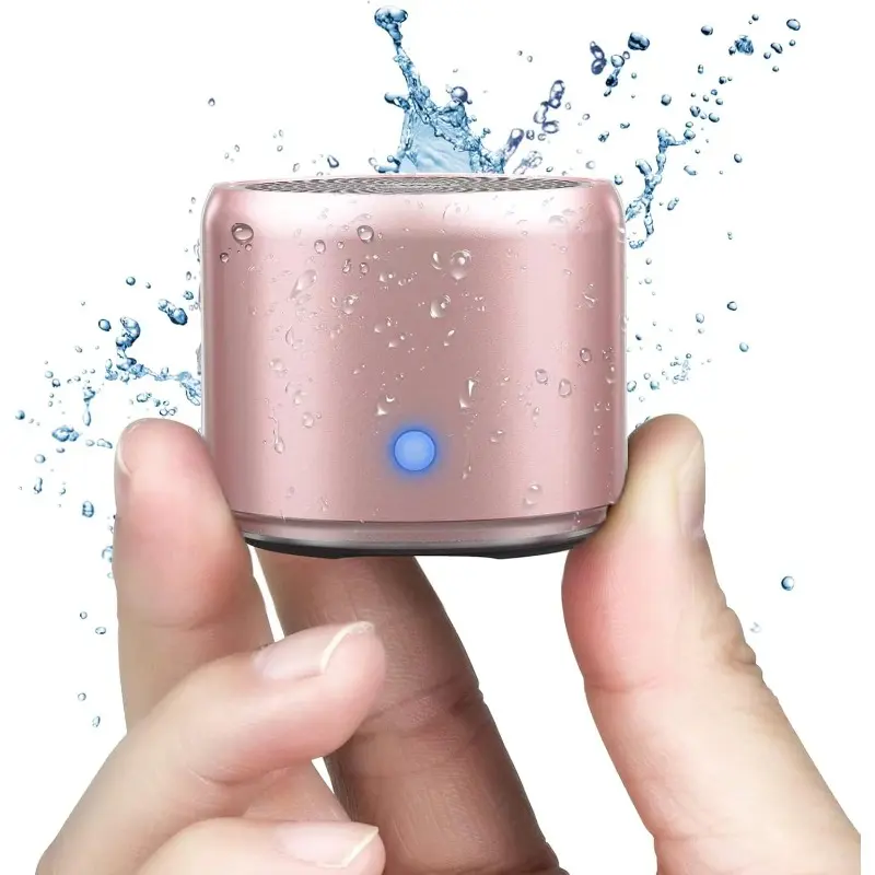 A106 Portable Mini Audio Speaker - Enhanced Bass, High-Definition Sound, Compact Design for iPhone, iPad, Laptops (Rosegold)