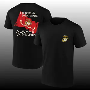 U.S. Marines Once A Marine Always A Marine T-Shirt – Vintage USMC Flag Graphic Tee, Ultra Soft Cotton Blend, Patriotic Military Apparel for Men & Women, Perfect Gift for Marines & Veterans