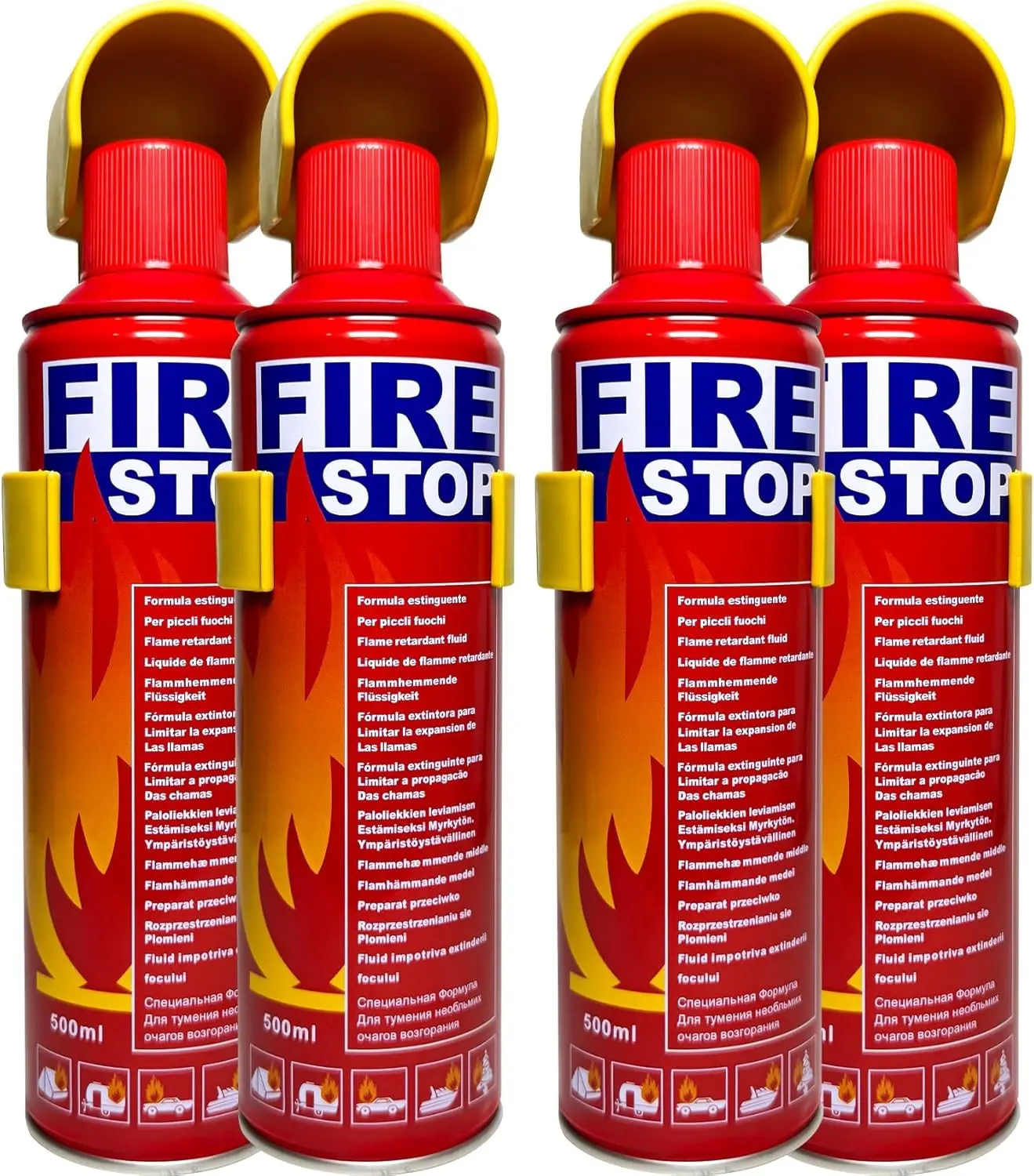4-Pack Fire Extinguisher with Mount Brackets，Portable for Home, Kitchen, Car, Boat，BBQ -Multi-Purpose Fire Protection