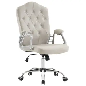BarberPub Nail Adjustable Lumbar Support Work Chair, Cute Swivel Rolling Chair 3535