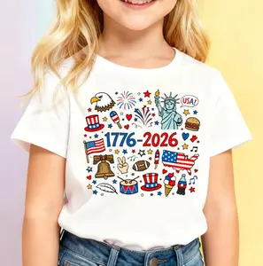 America Anniversary Youth Shirt,Creative Anime Design T-Shirt,Comfortable Casual Daily Wear Top,USA 250th Shirt