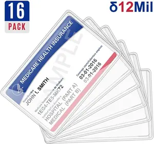 New Medicare Card Holder Protector Sleeves, Social Security Card Protector, 12 Mil Clear Waterproof Medical Card Holder for Credit Card, Business Card
