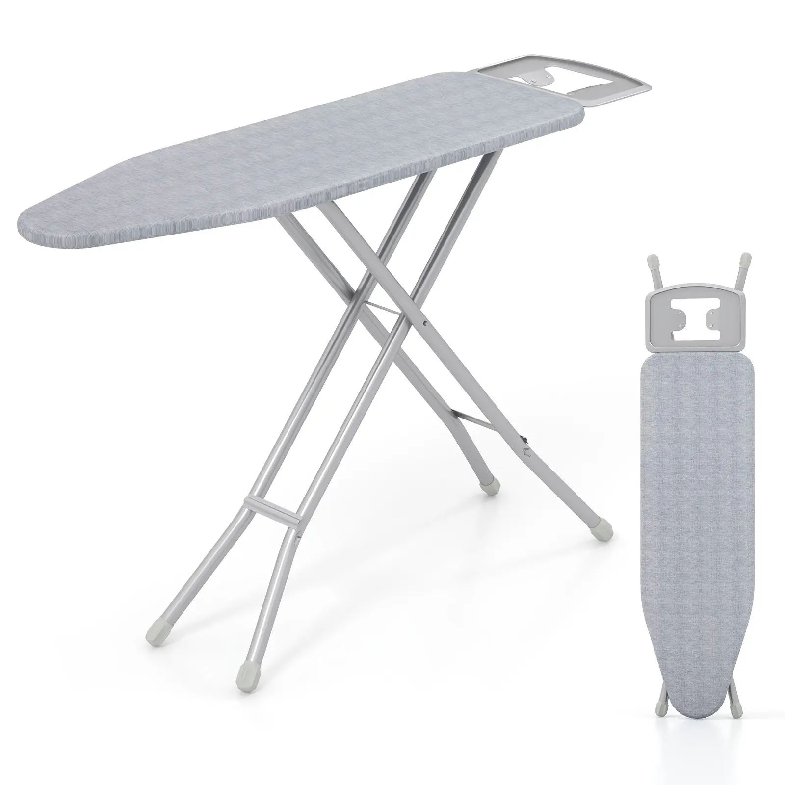 COSTWAY - Full Size Ironing Board with Iron Rest and 7-Level Height-Gray COSTWAY - Full Size Ironing Board with Iron Rest and 7-Level Height-Gray