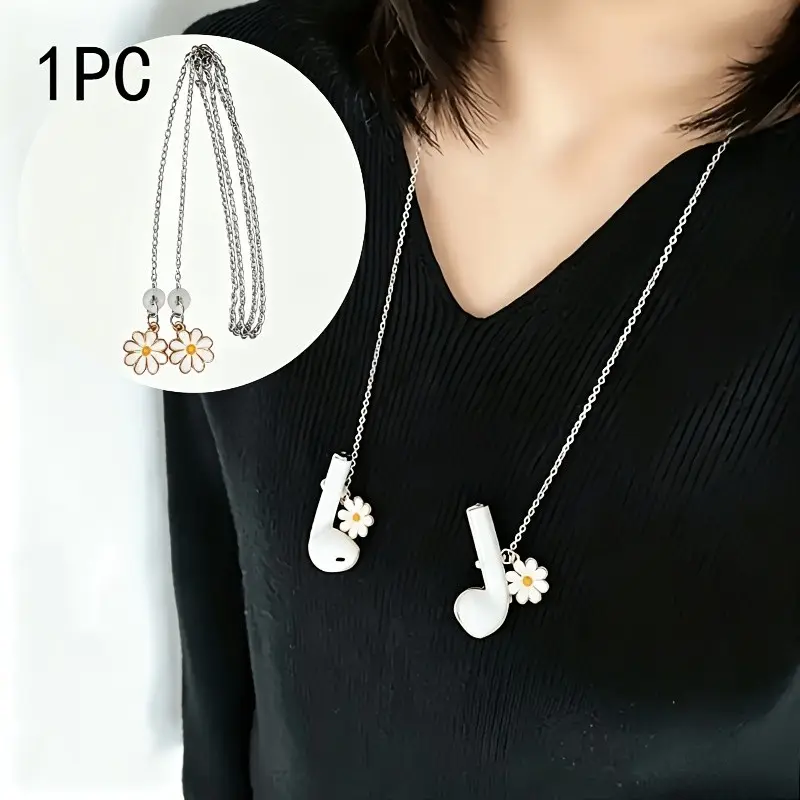 Floral Design Multi-Functional Anti-Loss Earphone Chain With Lanyard, Stylish Necklace & Glasses Strap, Durable & Versatile, Perfect for Daily Use