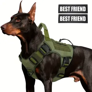 Adjustable No-Pull for Large Dogs| Reflective K9 Vest with Handle, Suitable for Labrador Retrievers, Siberian Huskies, And German Shepherds, Without Battery