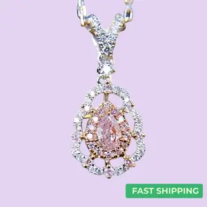 Elegant Pink Crystal Pendant Choker – Sterling Silver Look with Healing Gemstone Vibes | Inspired by Moonstone & Sapphire Necklaces