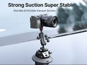 ULANZI SC-02 Camera Suction Cup Mount | 4.5" Pump-Activated Vacuum Suction Mount for GoPro, DSLR, & Action Cameras