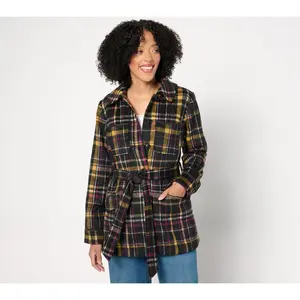 Isaac Mizrahi Live! Regular Estate Faux Wool Plaid Jacket