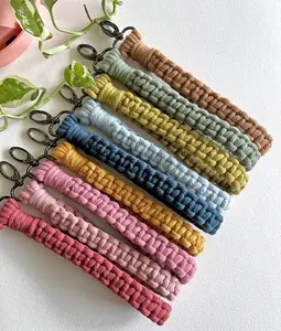 Macrame Wristlet, Boho Wristlet, Macrame Keychain, Fiber Keychain, Boho accessories