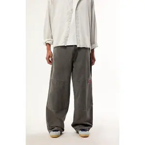 Dickies Men's Gray Double Knee Loose Straight Jeans