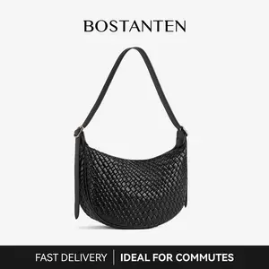 BOSTANTEN Woven Shoulder Bags for Women Tote Bags Retro Crossbody Bags Leather Luxury Purse Hobo Handbag with Adjustable Strap SpringStatements