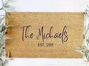 Family Name Doormat | Custom Painted Doormat | Housewarming Gift | Closing Gift | Welcome Doormat | Front Door Mat