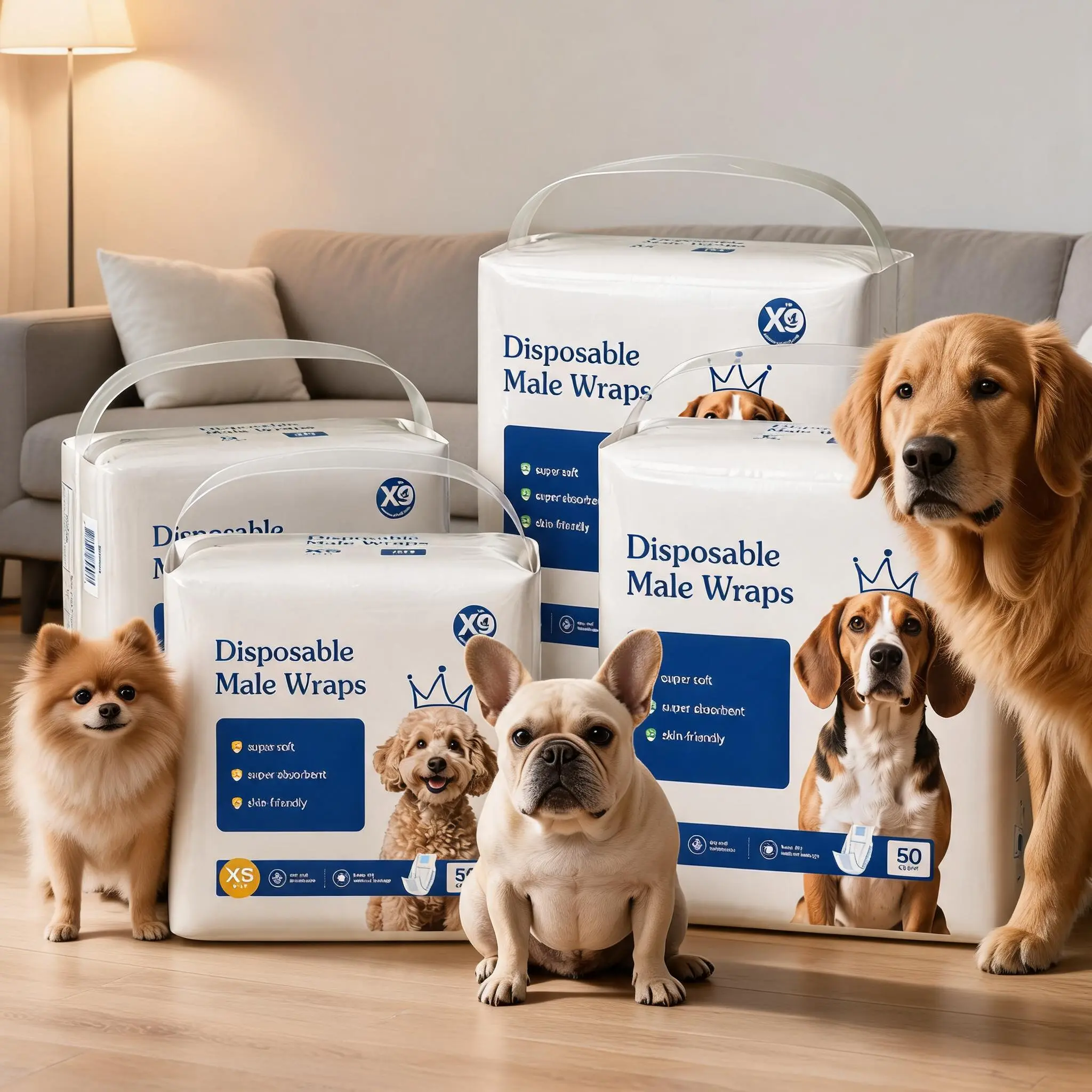 Male dog disposable diapers, high-absorption and leak-proof dog physiological belts, small and medium-sized large male dog diapers, anti-random urination pet diapers