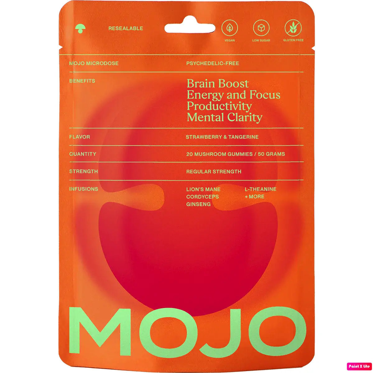 4 PACK - MOJO Brain Boost Gummies - Strawberry Tangerine (80 servings)