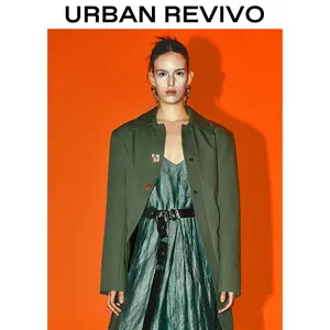URBAN REVIVO Women's Chic Cut Fitted Slim Waist Coat UWA140002 - 2025 Everyday Style Outerwear, Elegant Versatile Lady & Girls' Jackets & Clothes